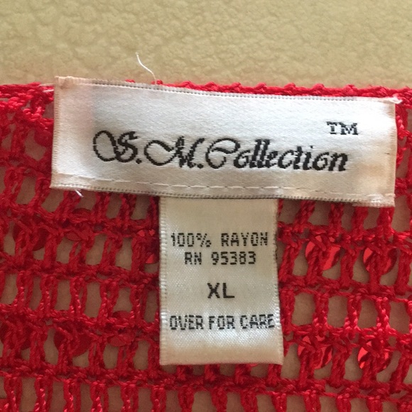 VINTAGE Red Beaded and Sequin Top - Picture 5 of 5